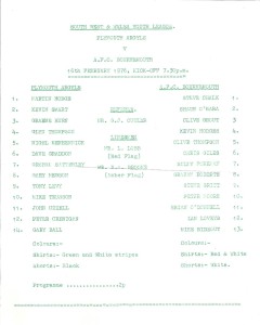 1975/76   PLYMOUTH ARGYLE v AFC BOURNEMOUTH  South West & Wales Youth League for sale on Ebay