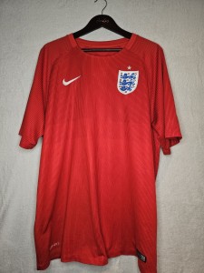 England Football Shirt Size 2XL 2014 Away Red Nike Authentic Dry-Fit NO RESERVE for sale on Ebay