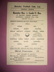 BARNSLEY (RES) V LEEDS UTD (RES) SAT 27-08-1955 for sale on Ebay