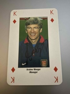 Arsene Wenger (Arsenal) Hand Signed Playing Card from set Wow Card Rare ! for sale on Ebay