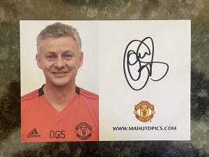 Ole Gunnar Solskjaer Manchester United Manager Hand Signed Official Club Card for sale on Ebay