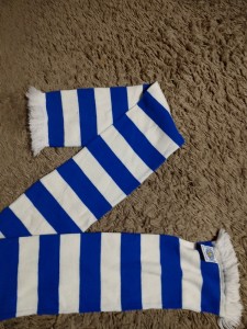 Leicester City Blue and White Football Scarf Official Merchandise for sale on Ebay