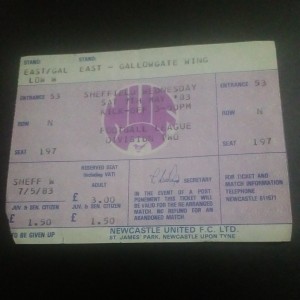 NEWCASTLE UNITED V SHEFFIELD WEDNESDAY D2 1982 83 TICKET  for sale on Ebay