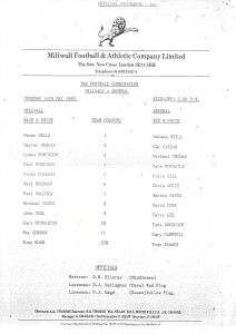 PROGRAMME / TEAMSHEET - MILLWALL v ARSENAL RESERVES - 14 MAY 1985 for sale on Ebay