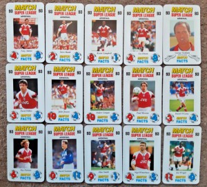 Set of 15 Match Super League 93 Arsenal cards for sale on Ebay