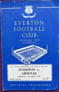 Everton v Arsenal FA Youth Cup Final 2nd leg 1965 for sale on Ebay