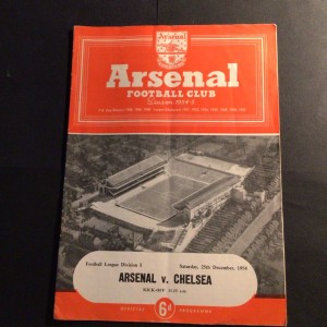 Programme  Arsenal v Chelsea  25th December 1954  Division 1 Chelsea Champions for sale on Ebay