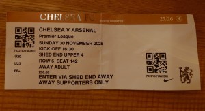 Used football match ticket - Chelsea v Arsenal - Premier League - 30 Nov 2025 for sale on Ebay