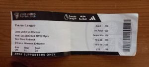 Premier League Match Ticket  Leeds United v Chelsea 2025/2026 for sale on Ebay