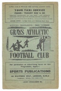 1950/51 Essex Thames-side Trophy - GRAYS ATHLETIC v. ILFORD for sale on Ebay