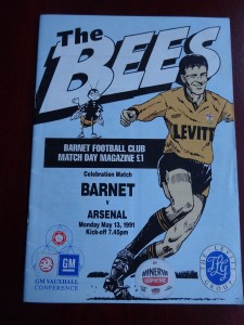 Barnet v Arsenal programme (Celebration Match May 13th 1991) for sale on Ebay