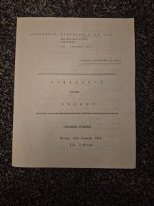 ALDERSHOT V LEYTON ORIENT 1976 FRIENDLY for sale on Ebay