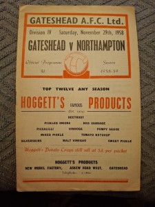 Gateshead v Northampton Town programme.  29/11/1958 for sale on Ebay