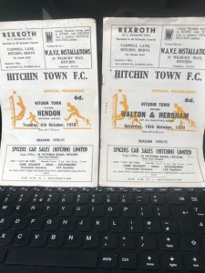 Hitchin Town fc programmes 1970 for sale on Ebay