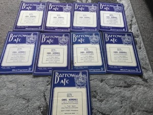 9 x Barrow Home Football Programmes 1950,s. for sale on Ebay