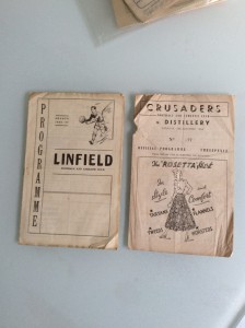 2 X IRISH ISSUES DISTILLERY AT CRUSADERS 18.12.1954, AT LINFIELD 1956 - 1957 for sale on Ebay