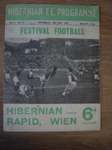 1950/51 FESTIVAL OF BRITAIN : HIBERNIAN v RAPID WIEN for sale on Ebay
