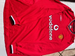 Manchester United 2002-2004 Red long sleeved Shirt Vodafone Umbro XXL for sale on Ebay