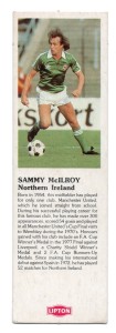 Sammy McIlroy, Manchester United. Liptons trade card 1981 for sale on Ebay
