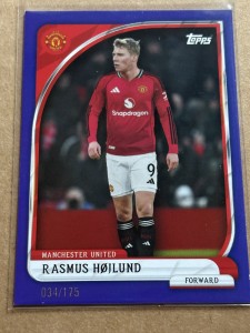 Rasmus Hojlund Numbered /175 Topps Manchester United for sale on Ebay