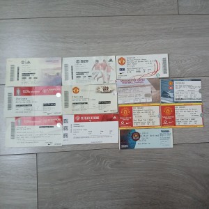 11 Manchester United Home/Away Tickets 1995-2018 plus a acces lift pass for sale on Ebay