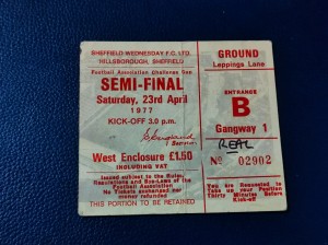 Manchester United vs Leeds United Ticket 1977 FA Cup Semi Final for sale on Ebay