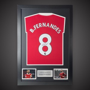 Bruno Fernandes Hand Signed And Framed Manchester United Shirt Bid Fr £199 for sale on Ebay