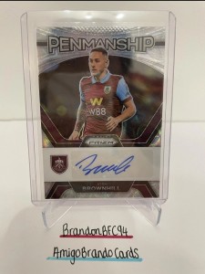 Josh Brownhill Auto - Burnley - Prizm 2023/24 - Penmanship Choice Auto for sale on Ebay
