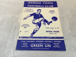 Ipswich Town v Crystal Palace 1955/56 Division 3 South - 1st October 1955 for sale on Ebay