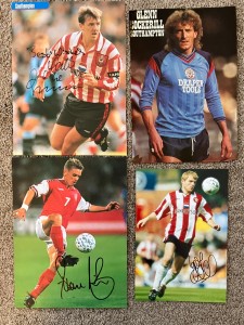 4 hand signed magazine photos of former Southampton footballers for sale on Ebay