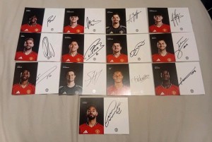 Manchester United SIGNED Club Cards 25/26 x 13 Premier League Mbeumo Cunha Sesko for sale on Ebay