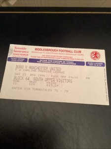 Middlesbrough v Manchester United 1996/97 Match Ticket for sale on Ebay