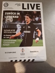 program Sturm Graz -  Rangers F.C. 2025 for sale on Ebay