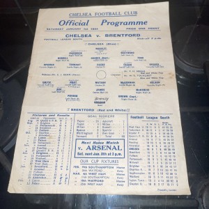 Vintage WW11 War-Time Chelsea v Brentford 1943-44 Football Programme 01/01/1944 for sale on Ebay