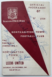 Northampton v Leeds 1965-66 Autographed Bremner Lorimer Giles Cooper Bell Cocker for sale on Ebay