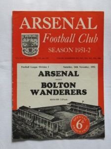 Football Programme Arsenal v Bolton  1951/52 for sale on Ebay