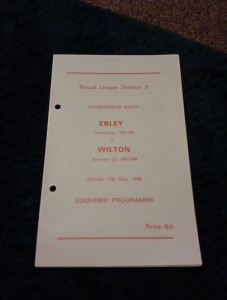 Ebley V Wilton Championship Match May 1968 Football Programme for sale on Ebay