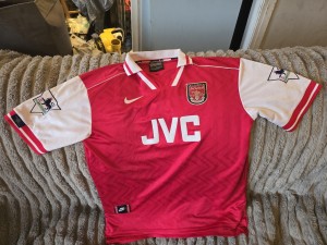 BERGKAMP 10 Arsenal Shirt - Medium - 1996/1997 - Nike Home JVC  SIZE XL for sale on Ebay
