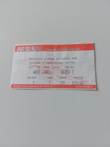 ARSENAL v MANCHESTER UNITED FOOTBALL TICKET DIVISION ONE 1ST FEB 1992 for sale on Ebay