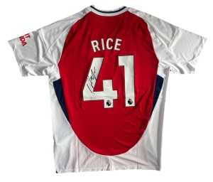 DECLAN RICE Hand Signed 24/25 Arsenal HOME Large Football Shirt RARE Proof/COA for sale on Ebay