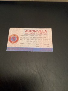 Aston Villa v Manchester United 1991/92 Match Ticket for sale on Ebay