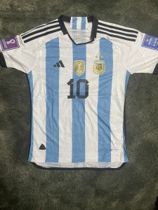 Messi World Cup Winners 2022 Signed Shirt World Champions Badge. Limited Edition for sale on Ebay