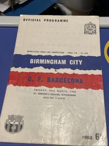 Birmingham City V Barcelona Inter Cities Fairs Cup Final 1st Leg  1960 for sale on Ebay