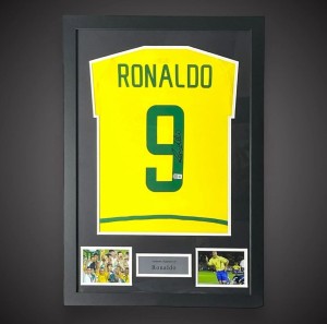 Ronaldo Nazario Signed Framed Brazil Shirt New For 2023. COA Beckett Bid £325 for sale on Ebay