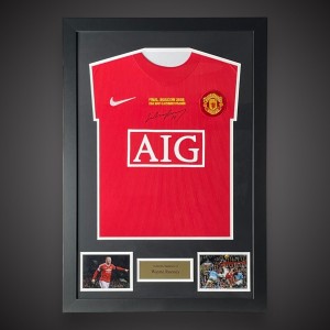 Manchester United Signed And Framed Wayne Rooney Football Shirt COA BID £125 for sale on Ebay