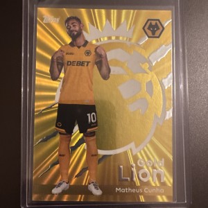 Topps 2026 Premier League Gold Lion Matheus Cunha Wolves for sale on Ebay