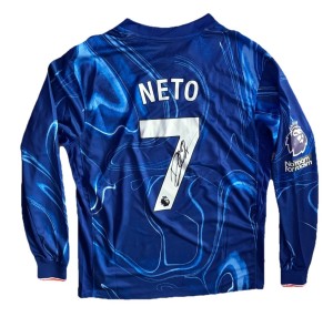 PEDRO NETO Hand Signed FC Chelsea 2024/25 Home Football Shirt RARE Proof/COA for sale on Ebay