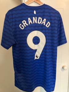 Official Everton Castore Home Replica Shirt 2025-26 Grandad No 9 Worn Once for sale on Ebay
