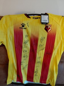 Signed Watford Home Shirt Size UK M New With Tags Unwanted Competition Prizr for sale on Ebay