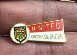 RARE SHEFFIELD UNITED U-NI-TED SHOREHAM ENDER ENAMEL PIN BADGE for sale on Ebay